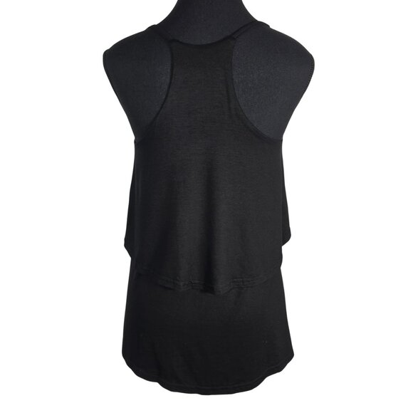 NWT | Black Tiered Ruffle Tank Top Flowy Babydoll Style Tunic | Small - Picture 3 of 4